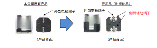 车载用 耐振动 导电性聚合33UF 16V物混淆铝电解电容器实现产品化